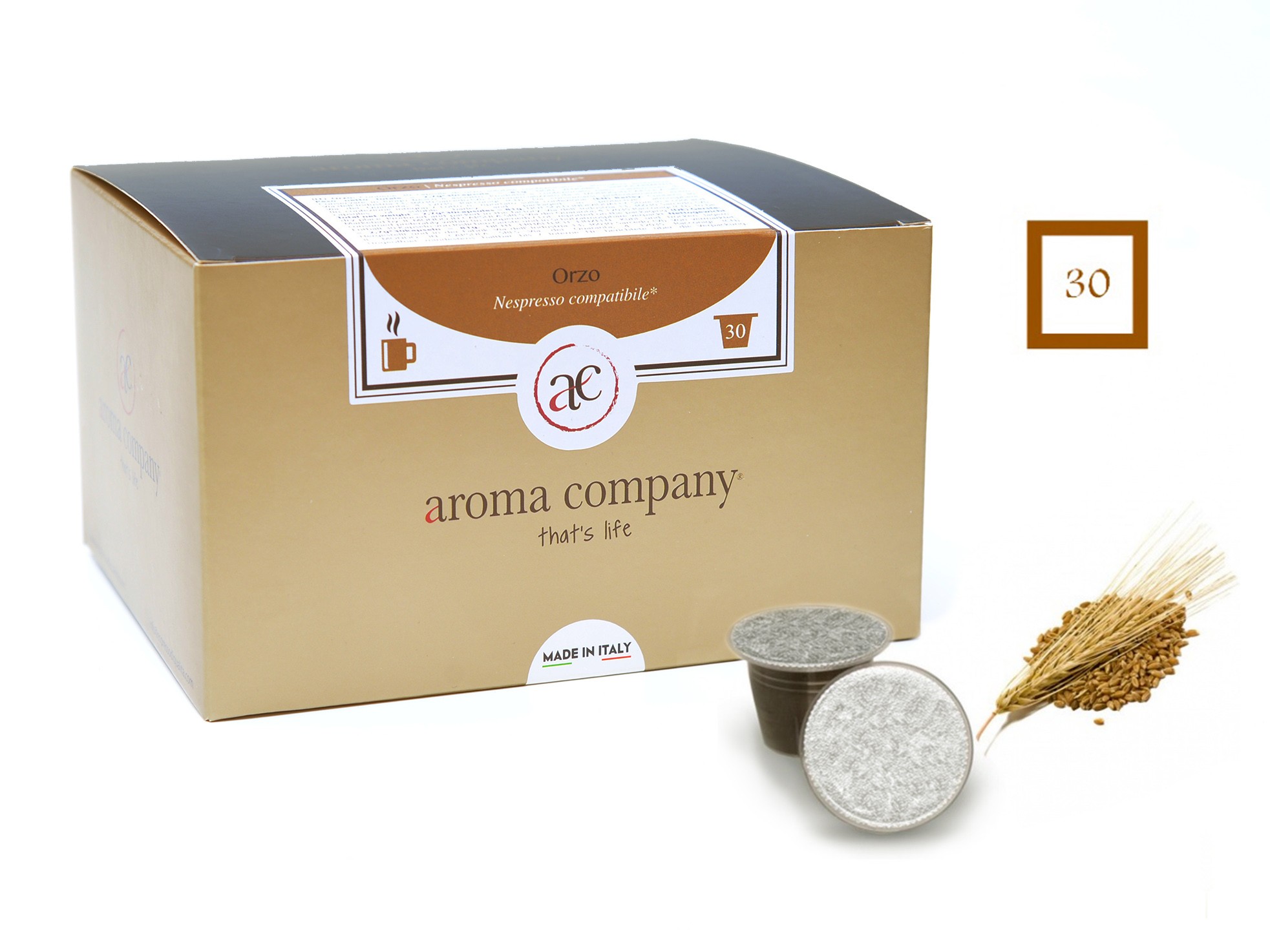 Orzo solubile conf. da 30 capsule (Nespresso compatibile*) - Aroma Company  - Il Mondo in Capsula